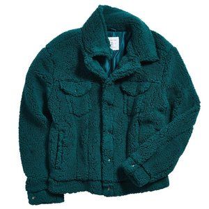NWOT Urban Outfitters RARE Green Plush Fleece Jacket